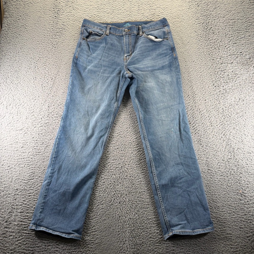 Thereabouts Jeans Boys 18H Blue Cotton Denim Straight Stretch Faded Workwear